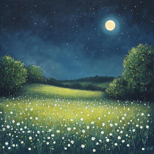 An instrumental polka piece that gently captures the serenity of moonlit meadows, featuring soothing melodies and soft rhythms to evoke peace and tranquility.