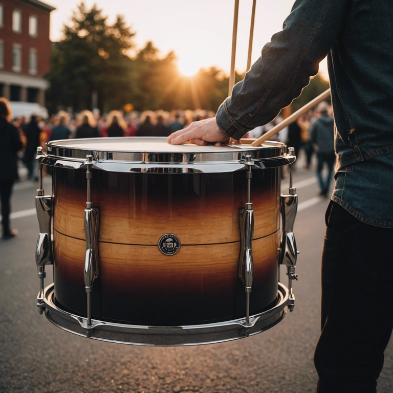 This alternative description emphasizes the role of the snare drum as the leading force in this joyful and celebratory military march, focusing on the harmonious blend of discipline and celebration.