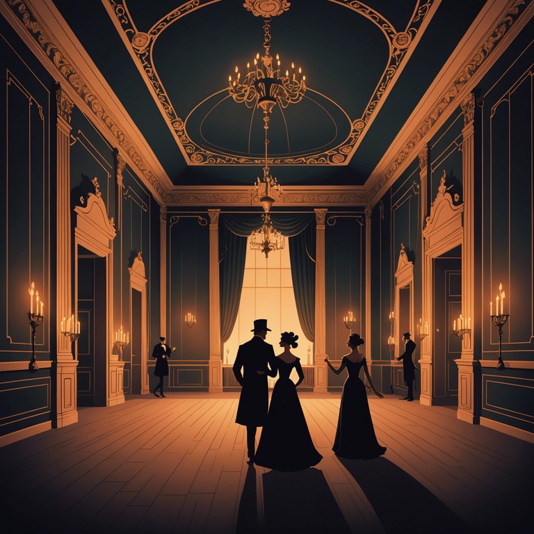 Imagine a grand ballroom, dimly lit with flickering candles, hosting a waltz that grows increasingly chaotic and intense as shadows play on the walls. This high energy composition conjures images of dancers losing themselves in a frenetic, yet structured whirl of motion, with sudden, energetic rises and swift falls.