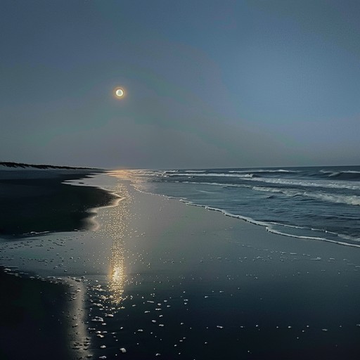 Picture a mellow night on the coast with gentle waves caressing the shore, a soft breeze carrying the subtle scent of the ocean. The sounds of nature intertwine with a calming and nostalgic melody, creating a serene and pensive atmosphere perfect for reflection or peaceful unwinding.