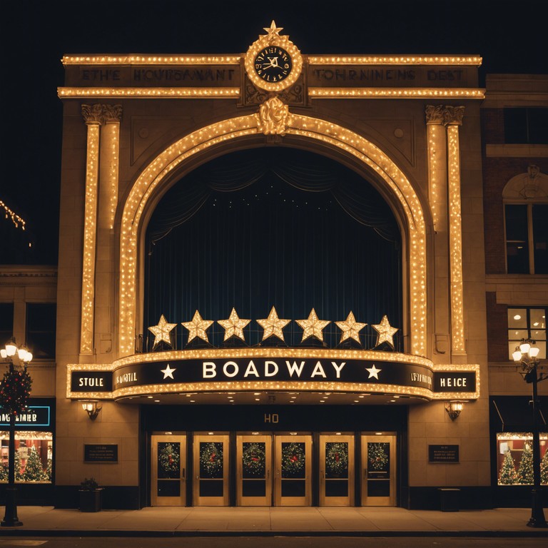 A song reminiscent of bustling new york streets during the holiday season, filled with the harmonious sound of joy and celebration. This track features the soaring melodies typical of broadway tunes, conveying the excitement and warmth of festive gatherings.