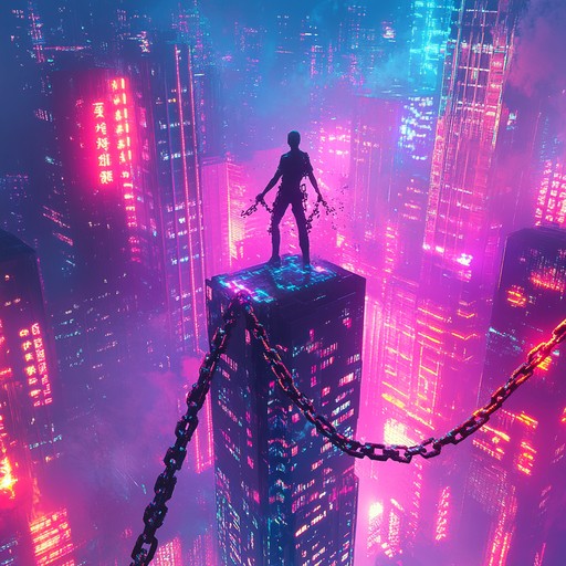 An electrifying cyberpunk instrumental track that captures the essence of breaking free from digital surveillance and control. Futuristic synths intertwine with pulsating rhythms to evoke a sense of rebellion and triumph over oppressive systems.