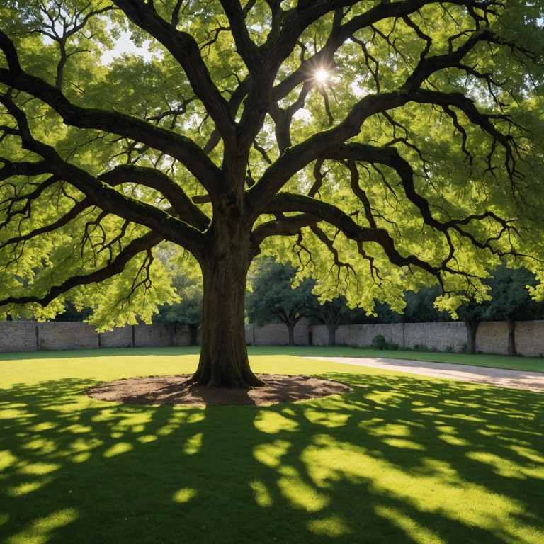 This composition features a serene piano melody that transports listeners to a sunny afternoon in a lush garden. The interplay of light and shadow in the melody mimics the gentle flutter of leaves in a soft breeze, creating a tranquil, soothing atmosphere.