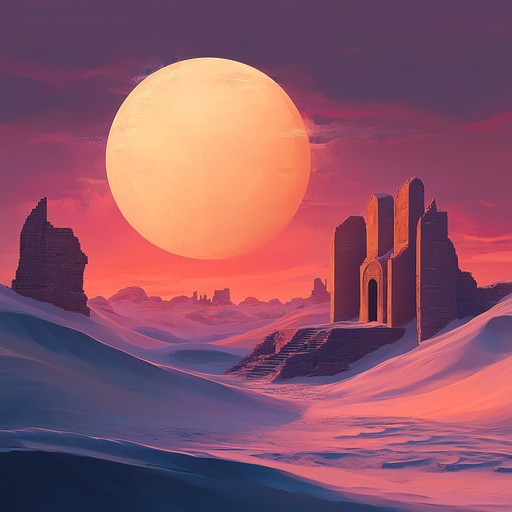 A breathtaking orchestral composition that immerses listeners in a mesmerizing desert exploration, intertwining middle eastern instruments with classical orchestral elements to evoke wonder and ancient mystery