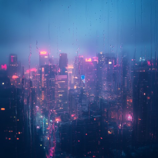 An instrumental lofi track featuring hypnotic rhythms and soothing electric piano chords that embody the calm and reflective mood of a city under midnight rain.