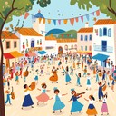 an instrumental waltz capturing joy of a village festivity