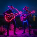 modern cowboy duel with synth and guitar influences