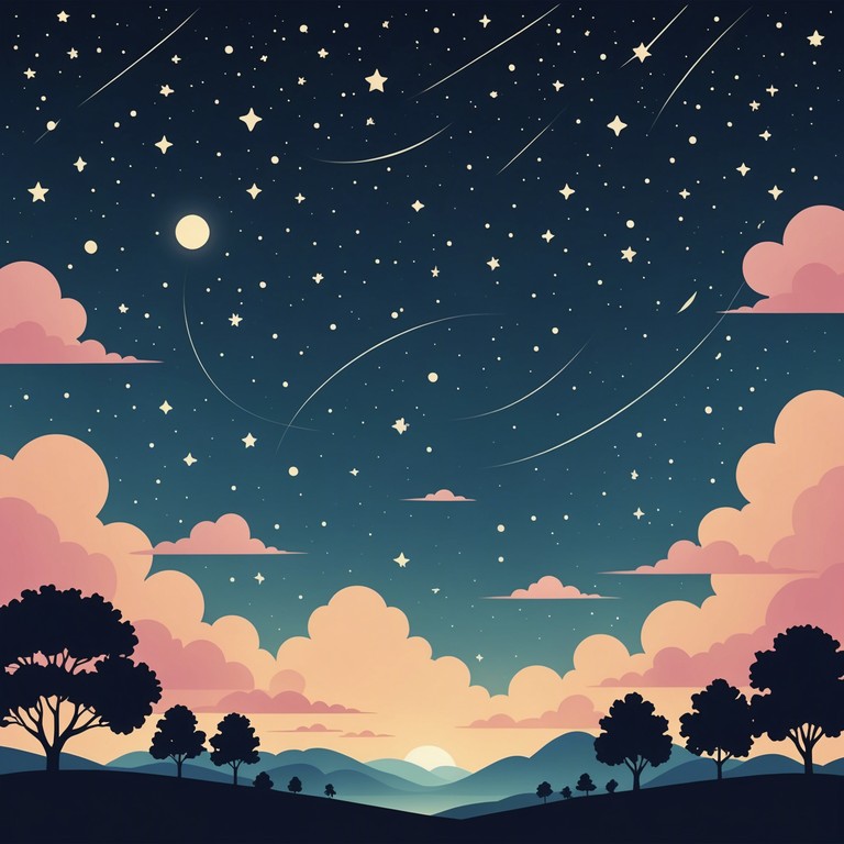 A dreamlike, groovy instrumental that evokes the sensation of drifting through a serene, star filled night sky. The music is a gentle journey through sound, blending ethereal melodies with a smooth bass line to create a peaceful yet groovy atmosphere.