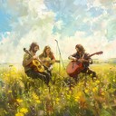 bright folk rock sounds with funky, cheerful undertone