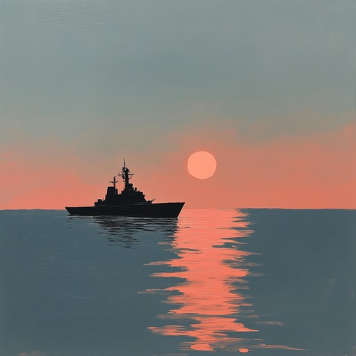A tranquil instrumental portraying the calm and reflective moments aboard russian naval ships, with gentle melodies that mirror the peacefulness of the sea.