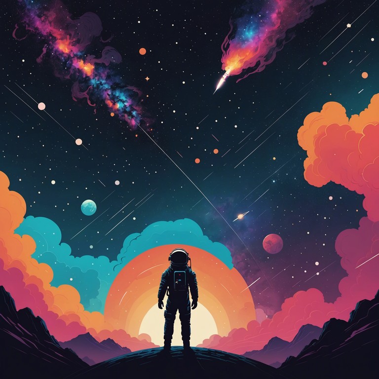 Let your imagination soar through the celestial bodies, guided by the mysterious and tranquil melodies that echo the harmonic frequencies of the universe, all synthesized beautifully through the ethereal sounds of a theremin.
