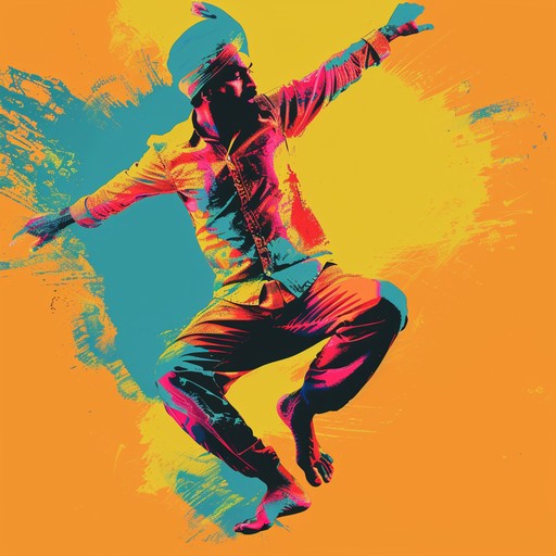 Upbeat bhangra track featuring a driving dhol beat, lively tumbi melodies, and festive chimta accents, perfect for celebrating joyous occasions and getting people to dance with abandon