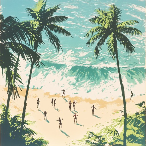 A lively, jubilant dance track with infectious rhythm and colorful melodies, beckoning the listener to the sun drenched beaches and vibrant nightlife of a tropical paradise. Palm trees sway, waves crash, and the joy of the moment fills the air.