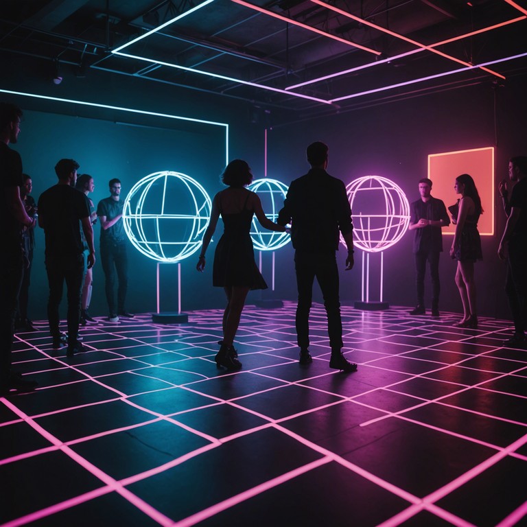 This lively electro pop track invites listeners to lose themselves in an electrifying dance of sounds, where the synthesizer reigns supreme over a glowing dance floor, igniting the darkness with light and energy.