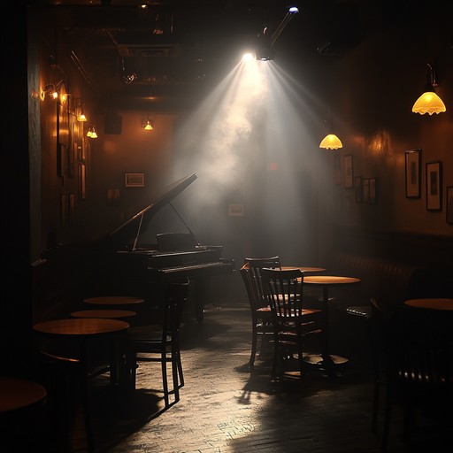 A tantalizing blend of haunting lounge music that evokes the feeling of an old, eerie jazz club. The smooth, sultry tones of a muted trumpet float through the air, underpinned by a mysterious, slow burn rhythm section. This piece creates a chilling, yet alluring atmosphere, perfect for setting the mood in a dimly lit room filled with shadows and whispers.