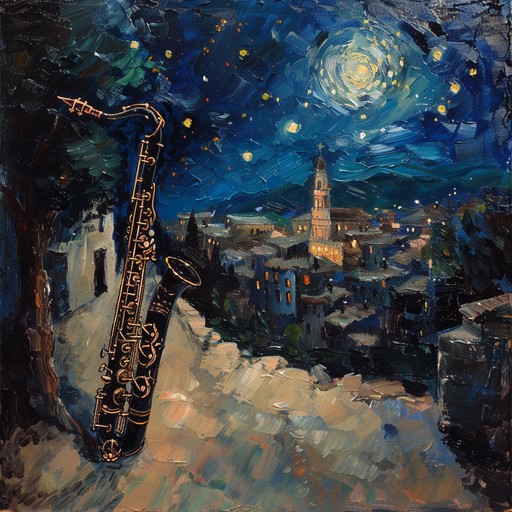A profoundly evocative piece drawing from traditional klezmer, capturing the essence of a melancholic nightfall in a jewish shtetl. The rich, soulful clarinet melodies intertwine with the haunting violin harmonies, painting a vivid soundscape of longing and nostalgia. The arrangement subtly crescendos and decrescendos, reflecting the undulating emotions of reflection and memory, making the listener journey through a melancholic yet beautiful night filled with poignant remembrances.