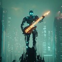 heavy instrumental fusing futuristic synths and aggressive metal riffs