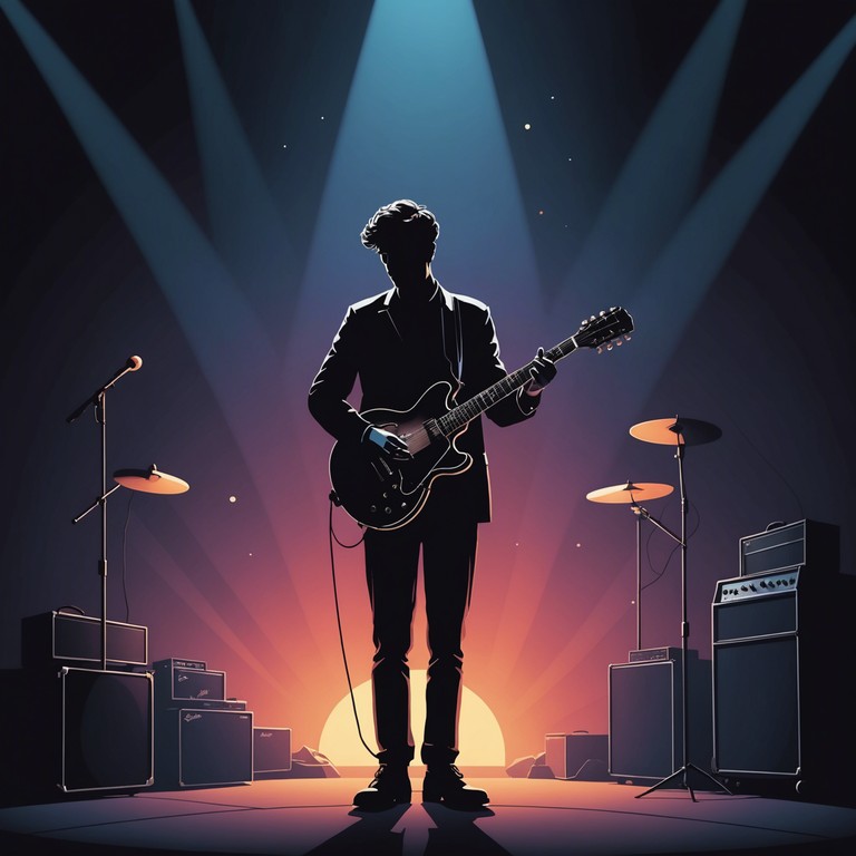 This instrumental track evokes a glamorous, emotional journey filled with sparkling highs and melancholic lows, perfect for reflecting on past glories, all accompanied by the dramatic flair typical of glam rock. Utilizing the expressive power of electric guitars, the song captures the essence of a heartrending yet glittering atmosphere, leading listeners through a deep, glam infused emotional saga. This instrumental track evokes a glamorous, emotional journey filled with sparkling highs and melancholic lows, perfect for reflecting on past glories, all accompanied by the dramatic flair typical of glam rock. Utilizing the expressive power of electric guitars, the song captures the essence of a heartrending yet glittering atmosphere, leading listeners through a deep, glam infused emotional saga.