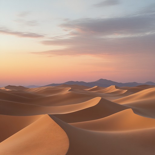 A poignant sadcore composition merging exotic rhythms and haunting desert winds, depicting a melancholic landscape replete with the sadness of unfulfilled love and dreams drifting across endless dunes.