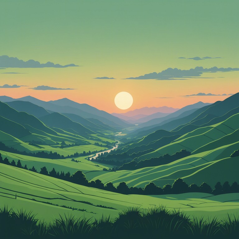 A gentle and soothing folk song featuring a soft acoustic guitar that weaves through simple yet captivating melodies. The track is inspired by the serene and beautiful landscapes of the countryside, evoking feelings of peace and nostalgia. This music invites listeners to take a slow walk through nature, absorbing the tranquil environment and the soft whispers of the wind.