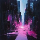 glitchy rhythms weave through a dystopian, cyberpunk soundscape.