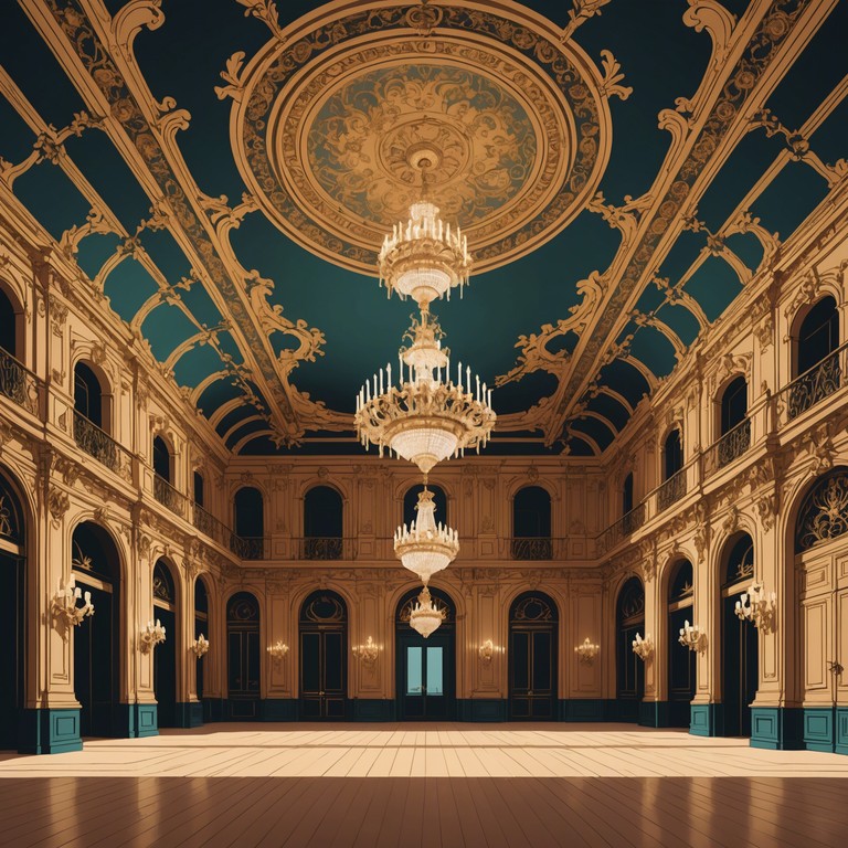 An instrumental piece that reflects the opulence and intricate social dances of a baroque court. This music uses dense harmonies and counterpoints typical of the era, evoking images of grandeur and delicate courtly life.