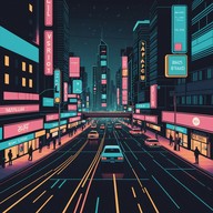 uplifting beats under starlit urban skyline