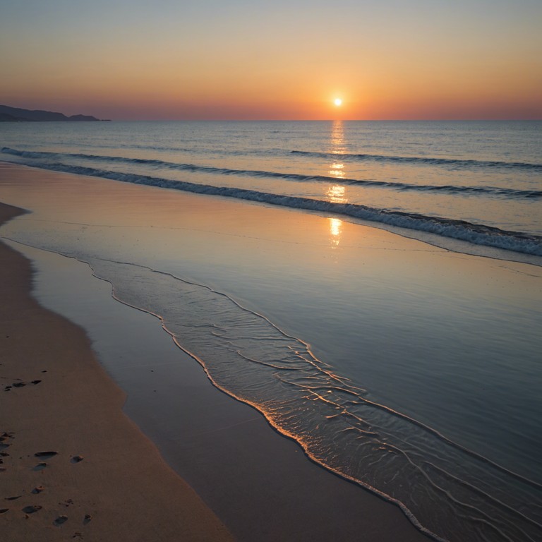 As dawn breaks, the gentle murmur of the sea seamlessly melds with calming, melodious tunes, evoking a sense of peace and renewal. Ideal for moments of reflection or a gentle start to the day.