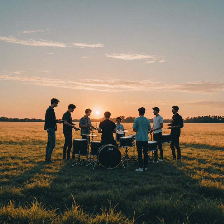 This piece encapsulates the essence of rural storytelling and folklore, conveyed through the rhythmic pulsing of drums that mimic the heartbeat of the heartland. It recreates scenes from daily rustic life, where the spirit of the community is celebrated through music.