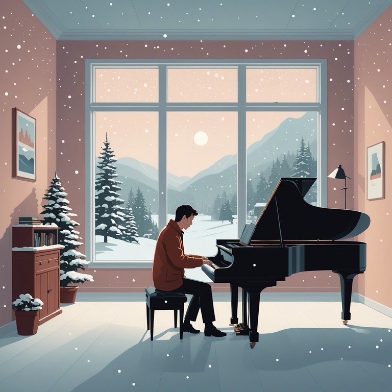 Under the gentle caress of soft piano keys, a room warmed by love and laughter shields its inhabitants from the crisp winter air outside. This music, evocative and gentle, crafts a perfect winter’s tale.