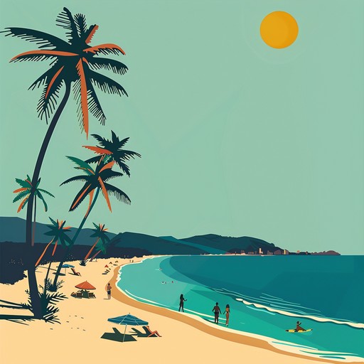 Effervescent melodies transport listeners to a vibrant, sunlit island, with rhythmic guitar strums and gentle percussion creating an atmosphere of carefree leisure. Feel the warm breeze and let the sounds wash over you as you relax in this tropical paradise.