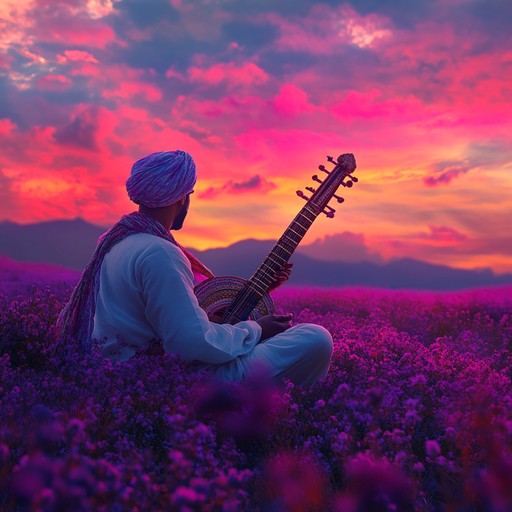 A dynamic sitar piece capturing the exhilaration of dawn with joyful melodies.