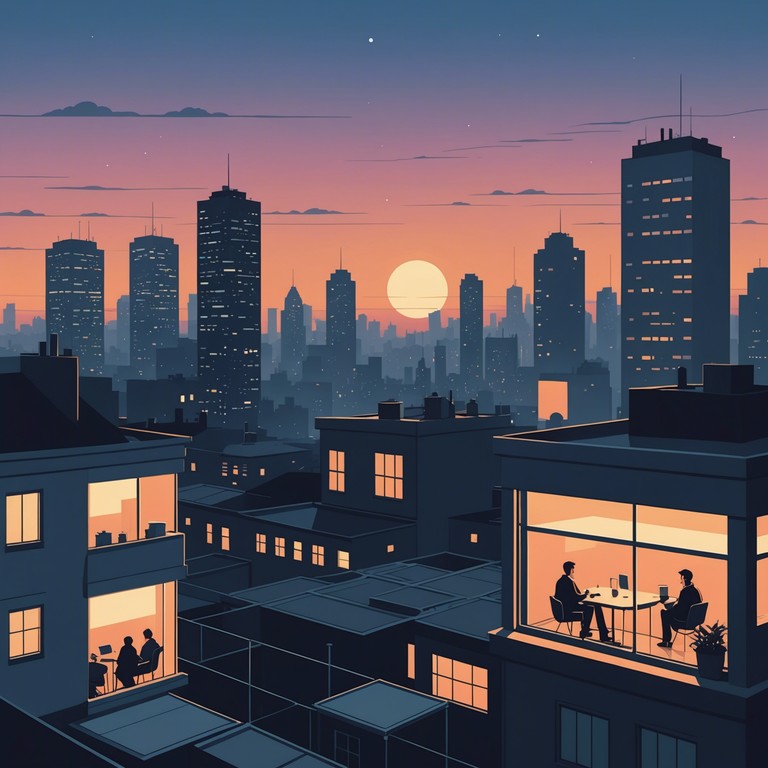 As dusk falls, the city lights flicker to life, accentuating the beat of the electric piano. The track embodies the juxtaposition of a lively city's energy with the serene feeling of looking out over it from a quiet rooftop.