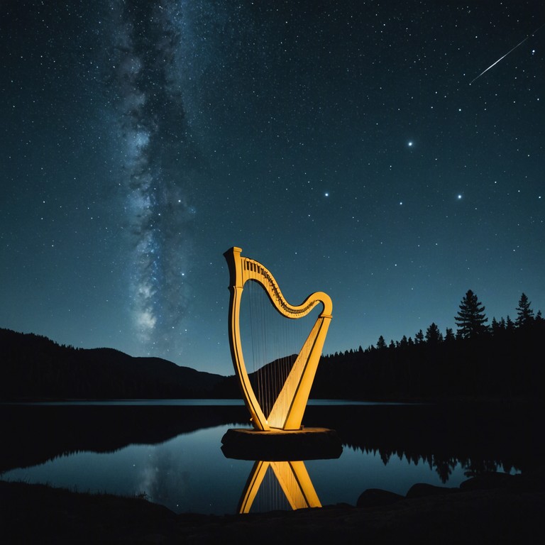 An elegant and mesmerizing sonic journey, starlight's gentle echo uses the harp's nuanced dynamics to echo the mysteries and tranquility of a serene night. The track integrates subtle ambient noises, mimicking the whispers of the natural world under a starlit sky, creating an immersive and graceful listening experience.