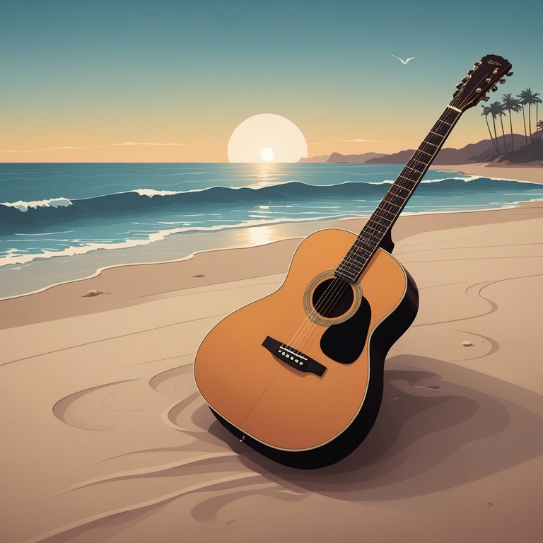 Imagine a scene where the sun dips below the horizon, casting a golden glow over a serene sea, while a gentle rhythm of acoustic guitar merges smoothly with the sounds of the lapping waves, creating a perfect soundtrack for an evening of relaxation or romance.