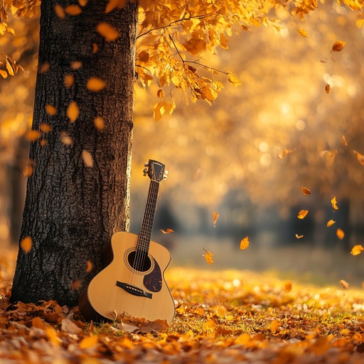 A deeply emotional instrumental capturing the serene beauty of falling leaves through delicate guitar strumming, evoking introspection and nostalgic longing for autumn days.