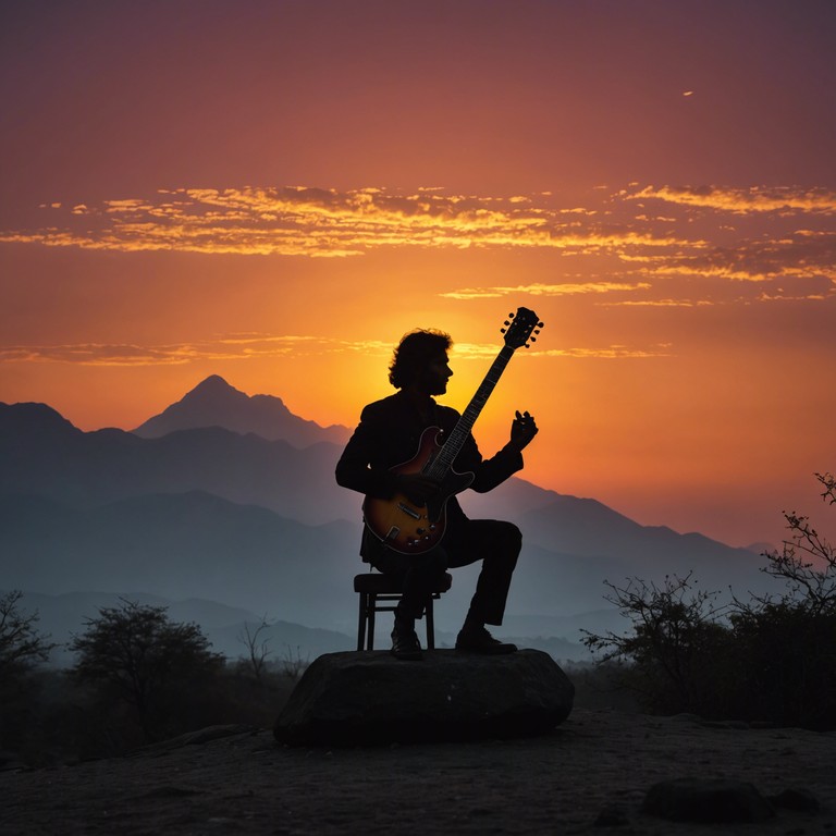 Combining the traditional sounds of the indian sitar with energetic rock rhythms, this track embodies a journey of awakening and joy, showcasing a unique blend of cultural harmony and modern vibrancy