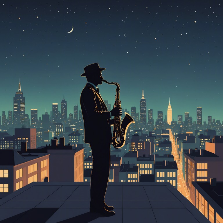 Exploring a deeper emotional resonance, midnight jazz voyage features a saxophone's gentle timbre, making its way through a labyrinth of soulful jazz notes that invite the listener on a soothing yet compelling nocturnal journey. The ambiance is both relaxing and tinged with a sense of exploration, perfect for nighttime contemplation or unwinding.