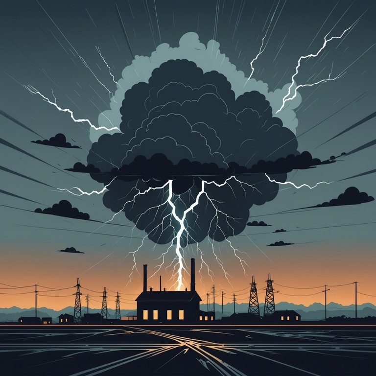 This track features a relentless, powerful blend of pulsating electronic beats and harsh, industrial metallic sounds that mimic the chaos and energy of a thunderstorm. Layered textures create a soundscape that is both abrasive and captivating, with dynamic shifts that mirror the sudden changes in a storm's intensity.