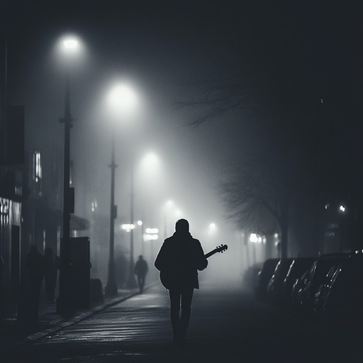 A suspenseful instrumental blues composition that takes the listener on a journey through eerie landscapes, featuring haunting guitar riffs layered over a slow, steady rhythm. The bluesy tones are infused with a sense of mystery and anticipation, evoking images of foggy streets and shadowy figures.