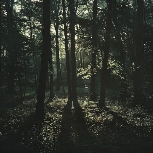 Traverse through a shadowy forest where each step is accompanied by the melancholic strums of an acoustic guitar, weaving a tapestry of eerie, atmospheric folk melodies that suggest an ever lurking presence.