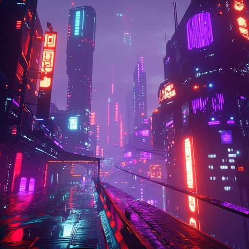 An energetic instrumental jingle combining bright synth melodies and electronic beats, creating the feel of a futuristic neon lit city.