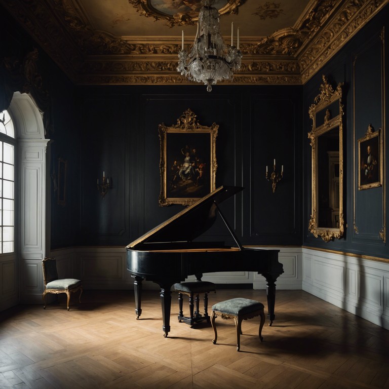 A harpsichord driven track that starts with traditional baroque cheerfulness but slowly layers elements of dissonance and chromaticism, reflecting the inner turmoil of anxiety against a backdrop of structured elegance. The track would suit an introspective, slightly suspenseful scene, where the listener is invited to contemplate and feel deeply.