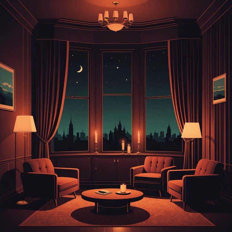 An exploration of dark and sensual tones crafted for a romantic lounge environment, blending elegant strings with the warm hum of an electric piano, creating a sound palette that evokes intimate whispers and discreet encounters