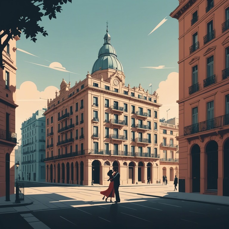 As the sun rises over the bustling city of buenos aires, the streets quiet down, creating a perfect moment for a peaceful tango. The traditional bandoneón leads this meditative dance, intertwining with soft, contemplative rhythms that invite the listener to experience a moment of tranquility amidst the city's historic ambiance.