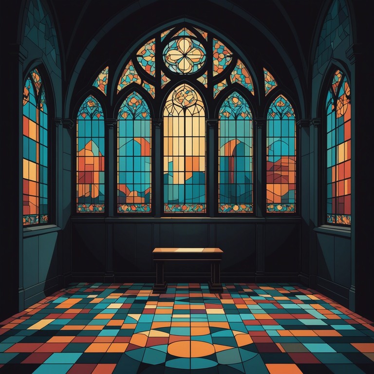 This composition blends the spiritual inflections of gospel music with an overlay of mysterious, eerie sounds that evoke a sense of the supernatural within a sacred space. The organ leads with haunting chords that resonate deeply, as subtle choir harmonics add an air of the mystical and unknown, creating a reflective and slightly unsettling atmosphere.