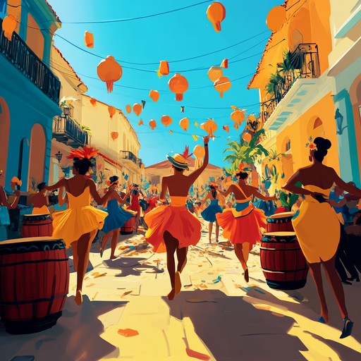 Feel the heat of a cuban street party with this dynamic and heart pounding instrumental rumba track. Infused with lively congas and vibrant rhythms, it creates a festive atmosphere that's irresistible and full of life. Ideal for joyful celebrations and high spirited gatherings.