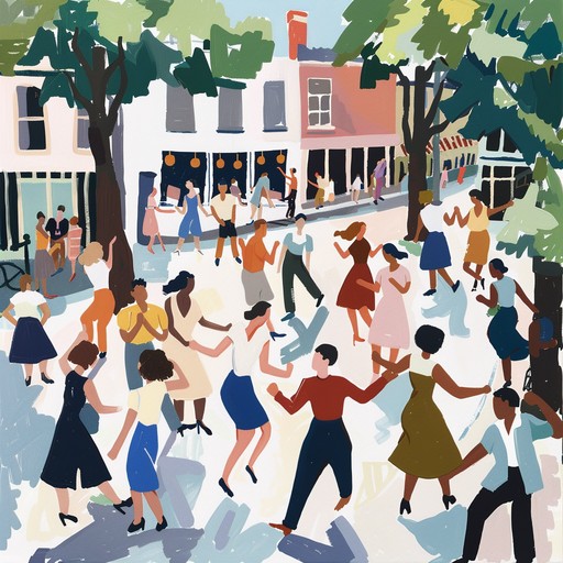 Imagine a bustling summer street filled with vibrant, joyful energy. The song starts with a catchy piano riff, setting a lively tempo that carries the listener through a bright, breezy day. Each note dances as if echoing the footsteps of people enjoying the sun, while the bass line provides a steady, swinging groove. Horns punctuate the melody with cheerful bursts, creating an irresistibly happy atmosphere. The arrangement is upbeat and layered, evoking a sense of community, celebration, and the simple pleasures of life on a sunny day