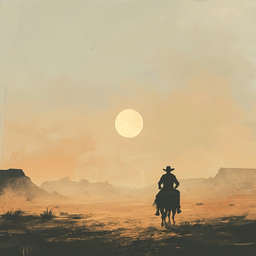 Imagine a long, dusty highway stretching towards the horizon, framed by barbed wire fences and wind swept fields. This track employs sharp, punchy banjo riffs mixed with driving percussion and gritty guitar tones, evoking the wrath and defiance of a renegade cowboy on the run. Perfect for scenes of high tension and daring escapes.