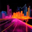 immersive synth soundscapes depicting a vibrant cyberpunk cityscape journey